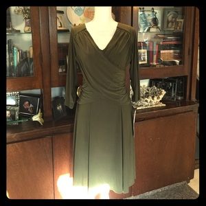 Olive Green Dress that Flattens Tummy and Hips!!!