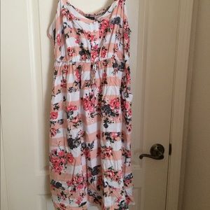 White and pink striped sundress