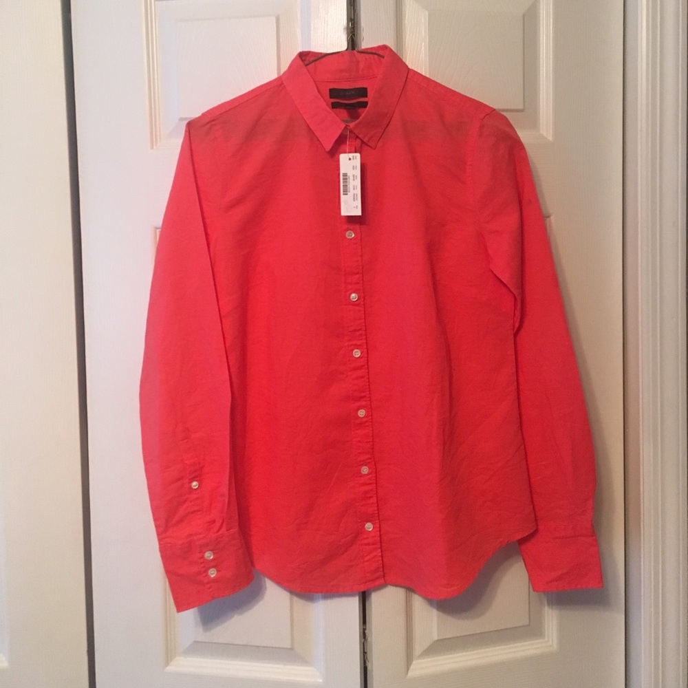 Jcrew coral linen button down