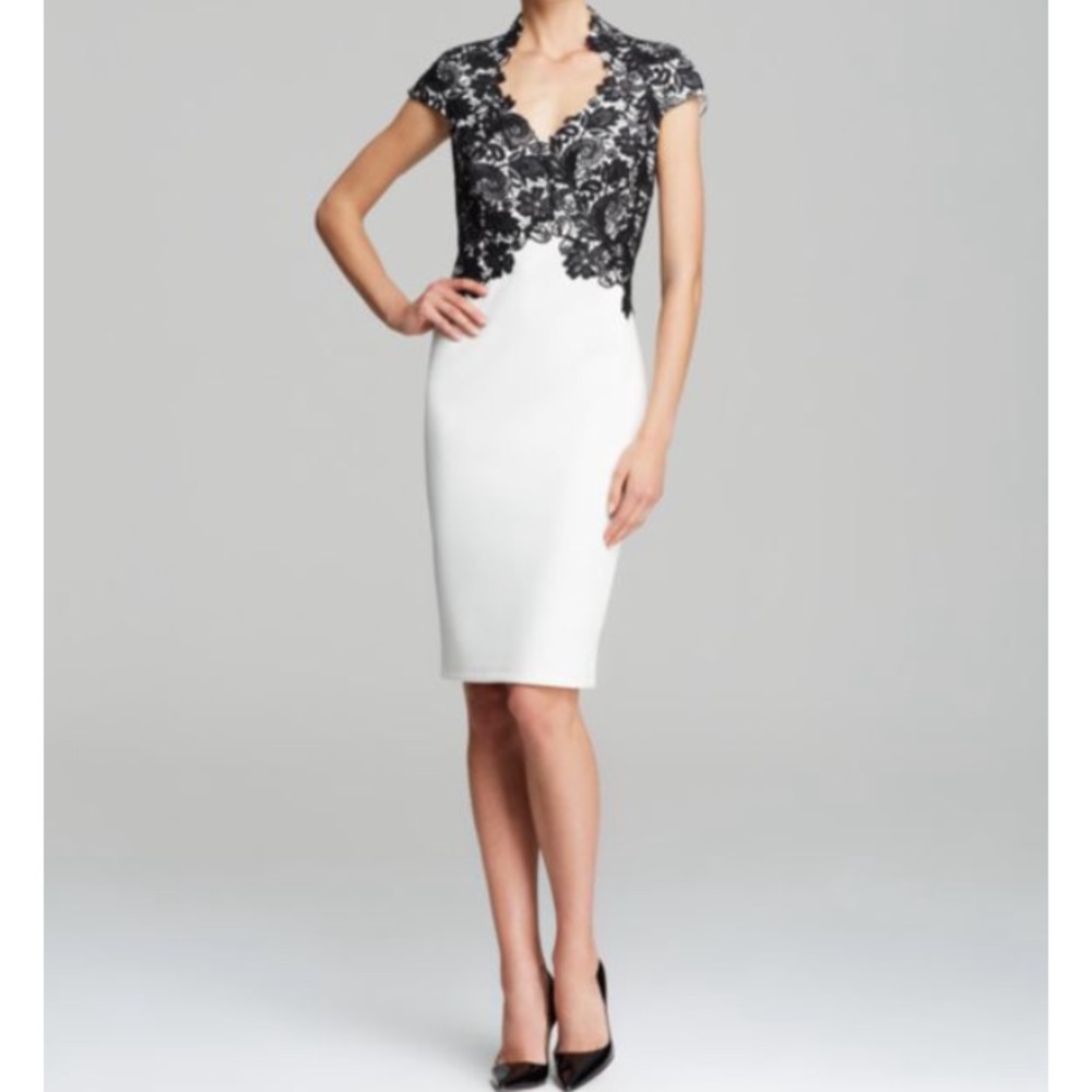 Tadashi Shoji cap sleeve lace dress.