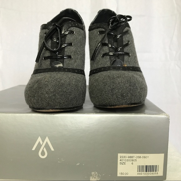 Marín + Ossa Grey Flannel High Heeled Oxfords - Picture 6 of 7