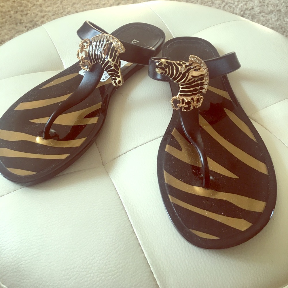 Jelly Zebra Flip Flops *never worn*