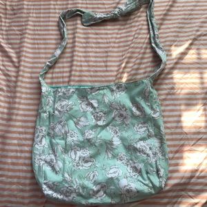 Cute Mint Green Crossbody Bag W/ Flowers
