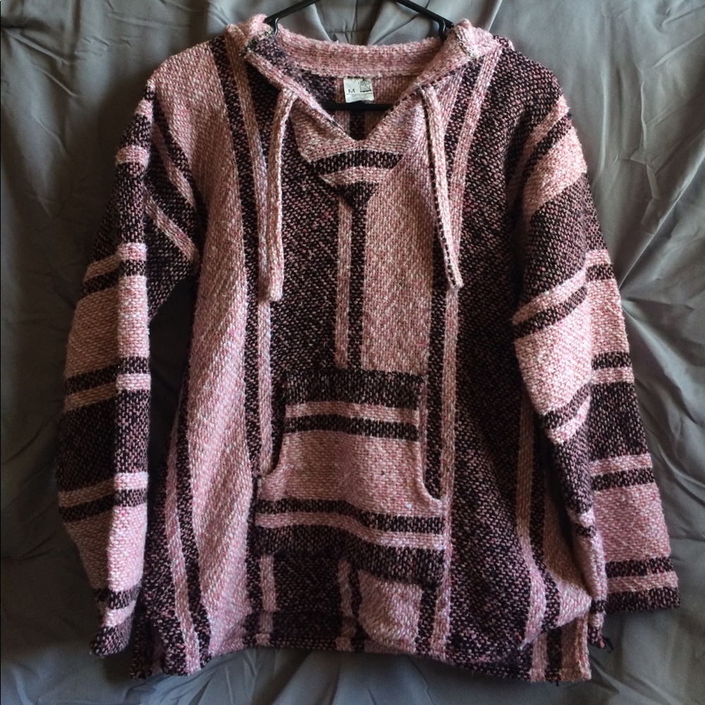 Baja hoodie, Mexican threads hoodie, shrug