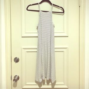Ribbed stripped swing dress