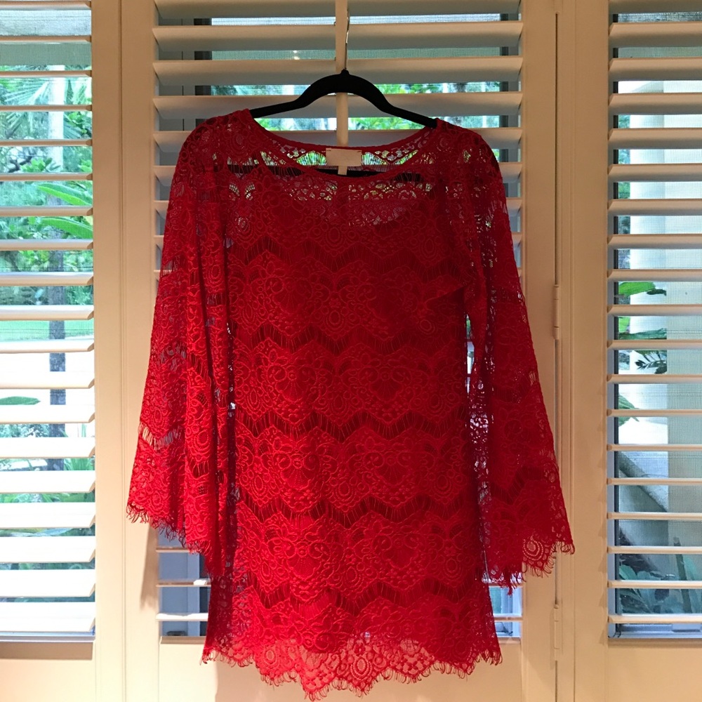 Alexis red lace dress