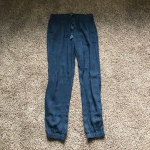 Denim linen pants.