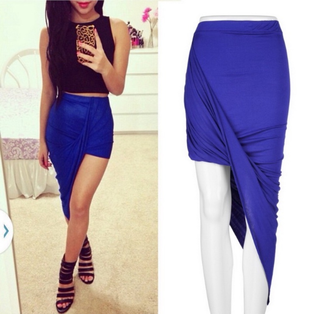 Asymmetrical High Waisted Bodycon Skirt