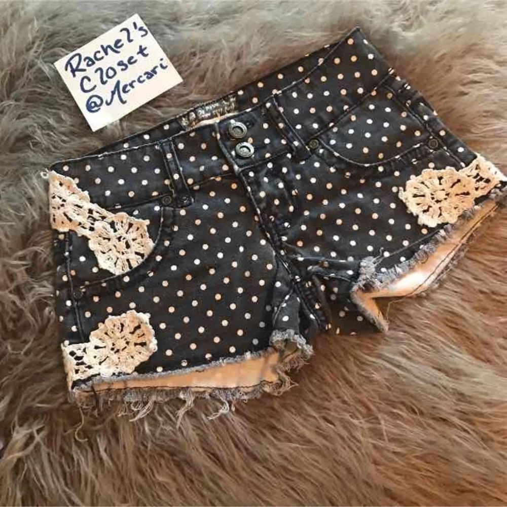 Navy blue polka dot shorts