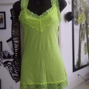 NEON YELLOW RACER BACK LAYERING TANK TOP NEW L