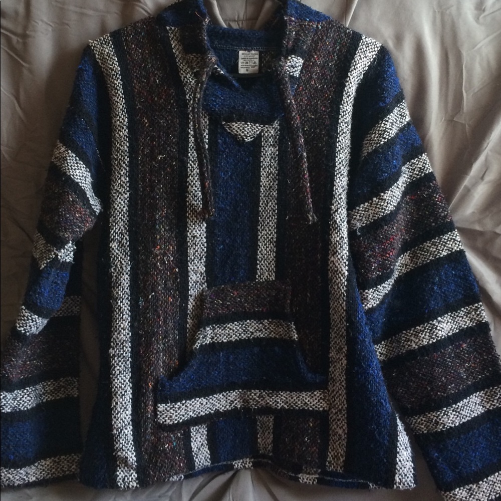 Baja hoodie, Mexican threads hoodie, shrug