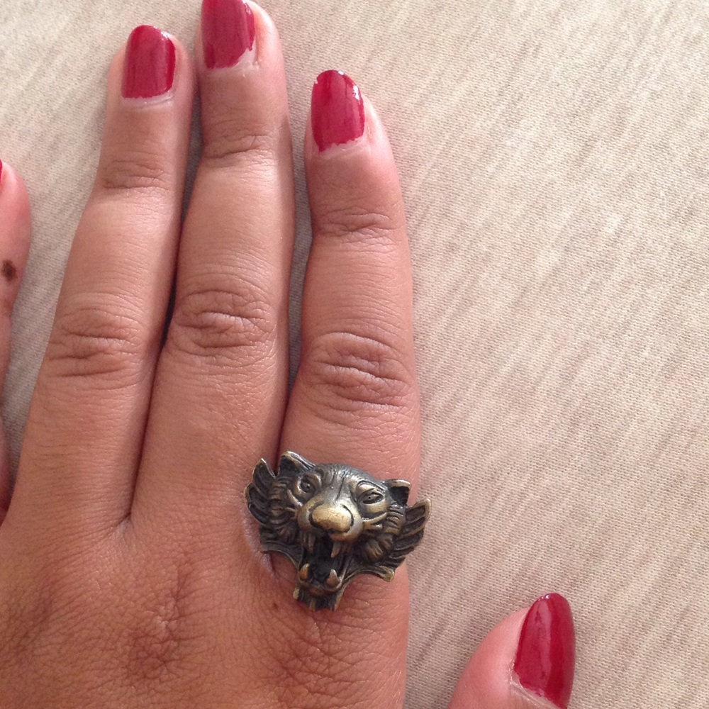 Brass lion ring