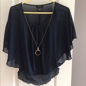 BCX Navy Blue Flow Top