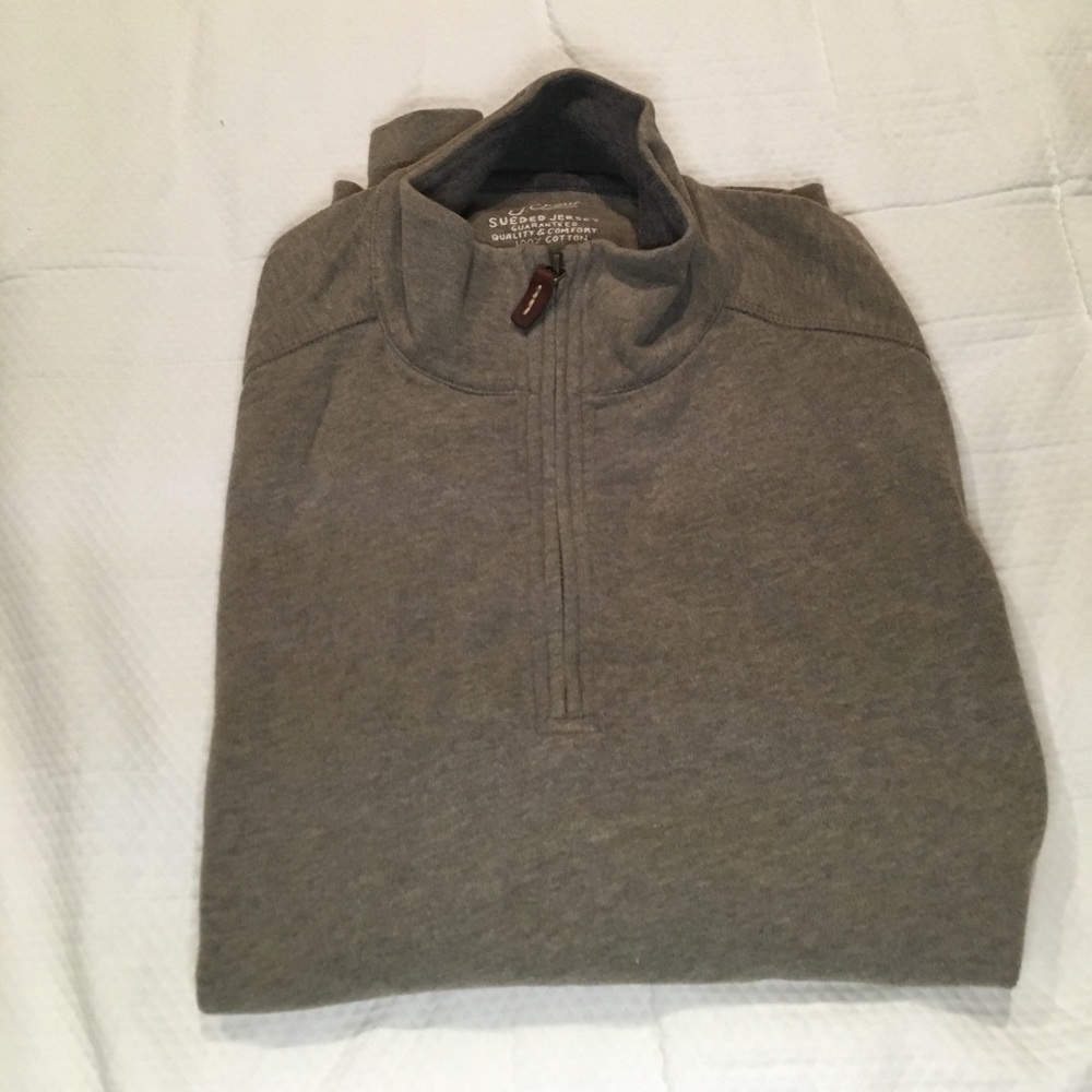J.crew half zip suede sweater