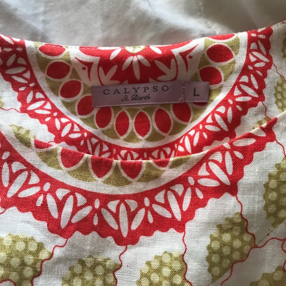 Calypso St.Barth Scallop Hem Linen Dress - Picture 2 of 2