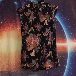 Traditional Asian style flower print top