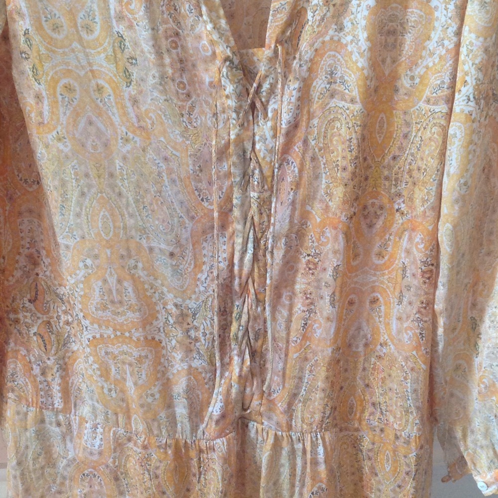 Silky yellow paisley Zara dress - Picture 2 of 3