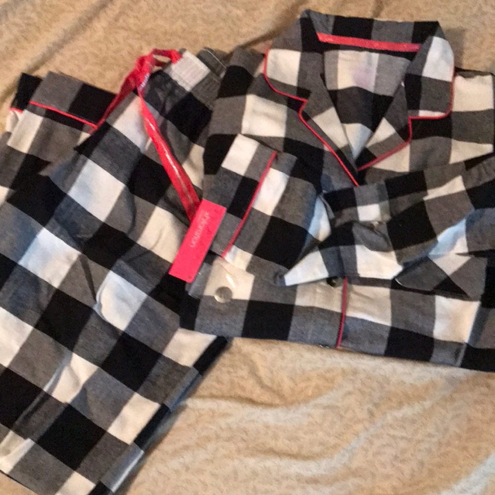 Xhiliration Plaid Flannel Pajamas