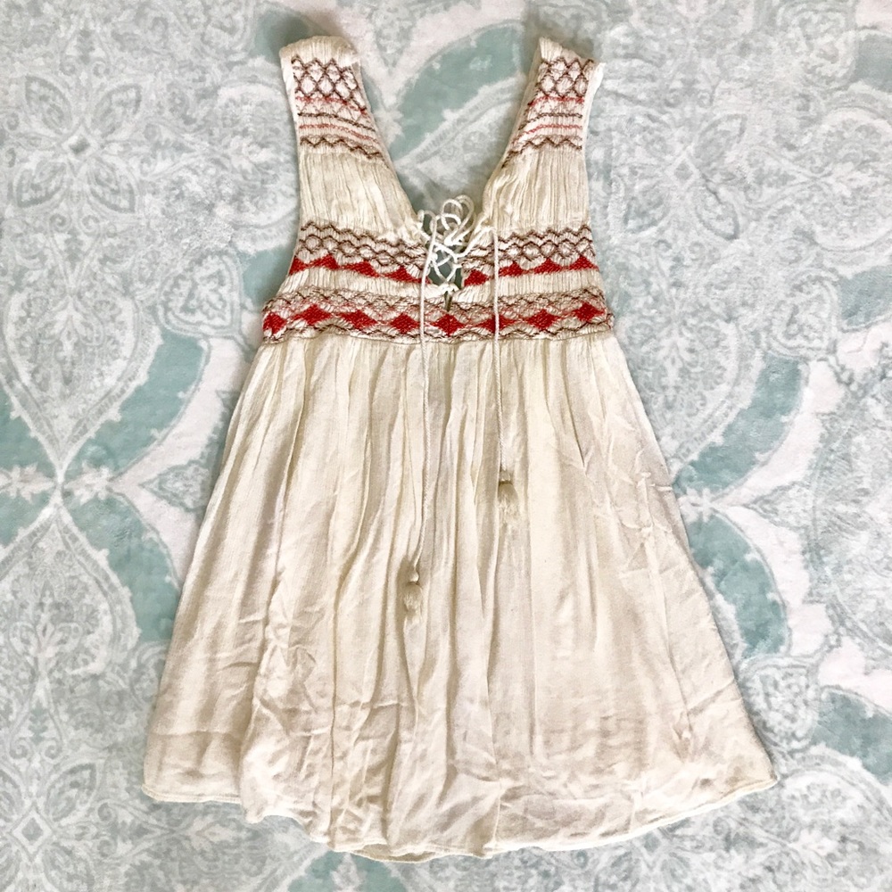 Free People embroidered lace up dress - Picture 3 of 5