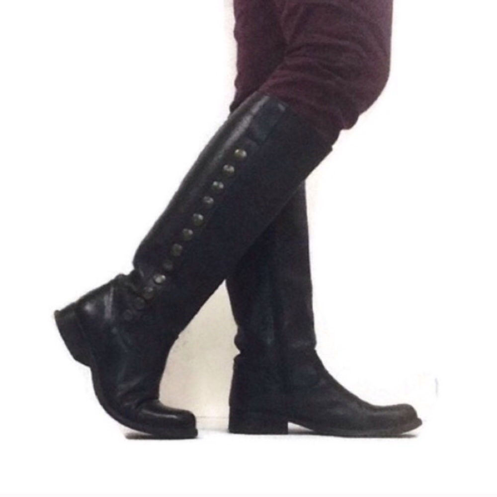 Steve Madden studded black symon riding boots 7
