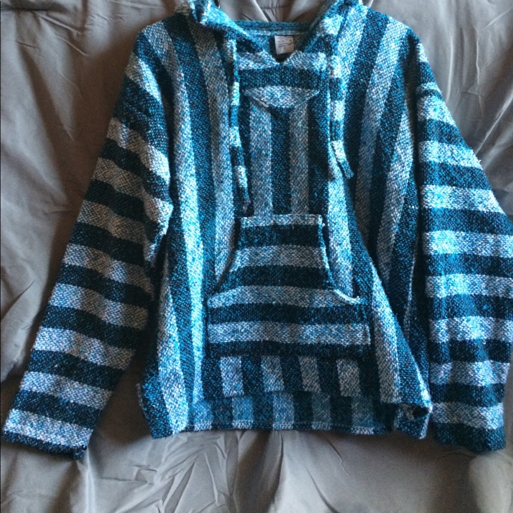 Baja hoodie, Mexican threads hoodie, shrug