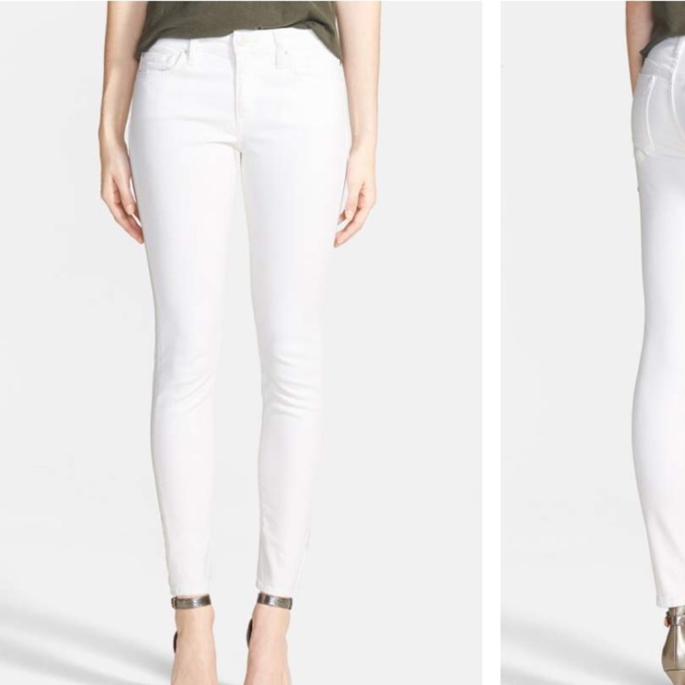 'Spotless' Mid Rise Ankle Skinny Jeans White Annie