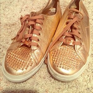 Michael Kors rose gold sneakers