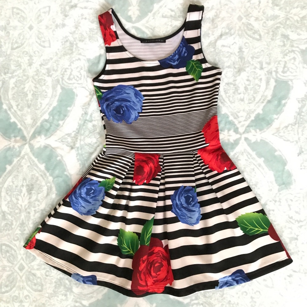 Modcloth striped, pleated dress