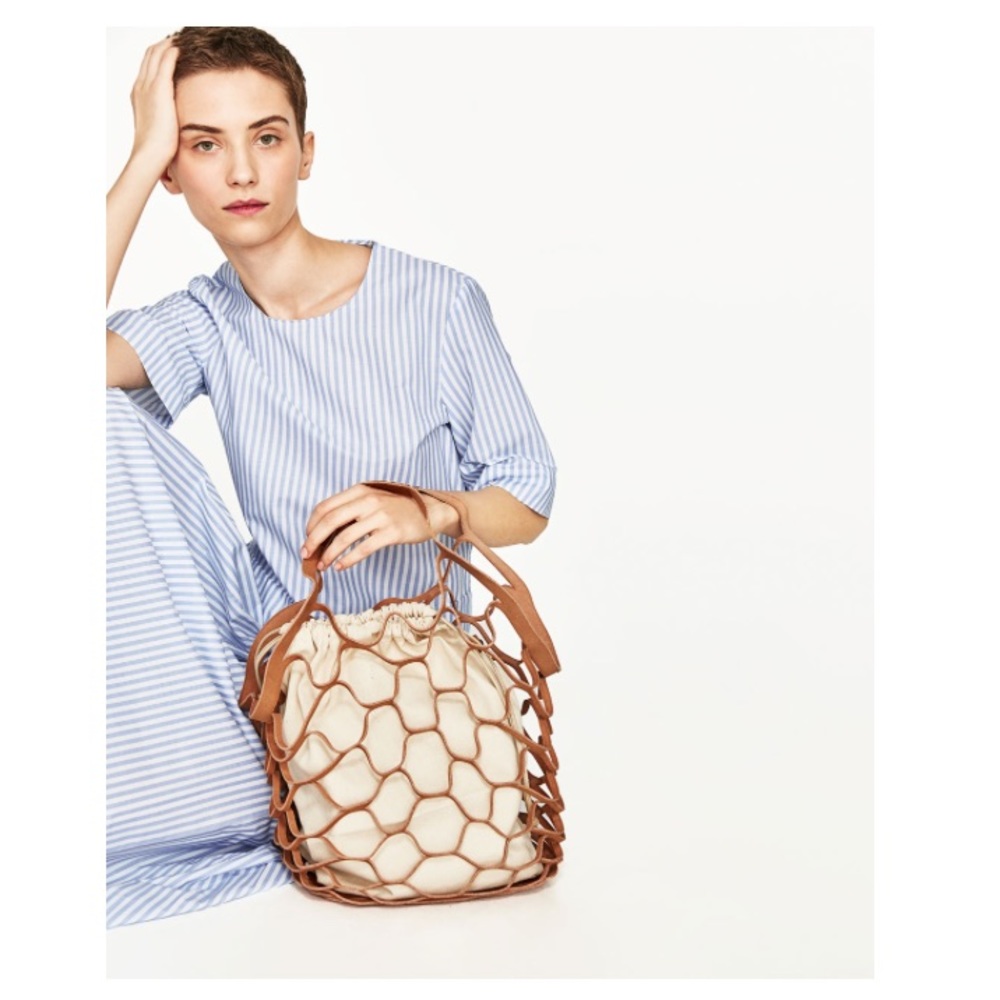 Suede & canvas bag