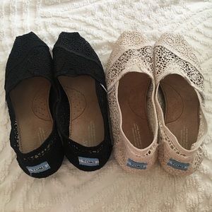 Lot of Toms crocheted shoes