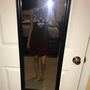 Tiger Face Burgundy Dress
