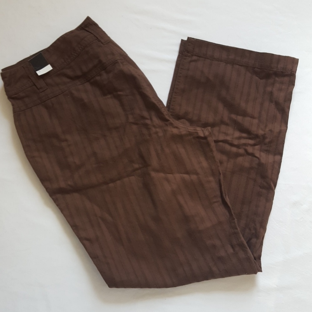 Venezia Brown Pinstripe Trousers NWT