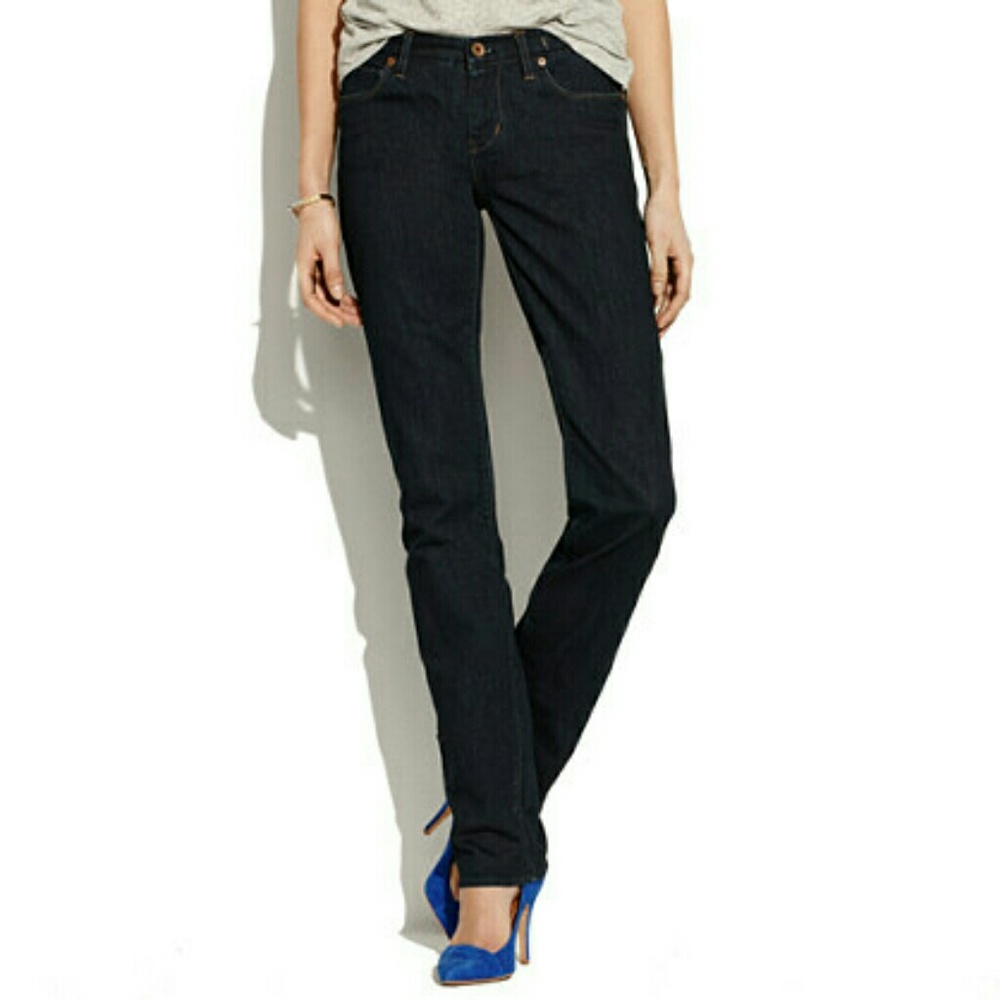 EUC Madewell Dark Wash Rail Straight Jeans