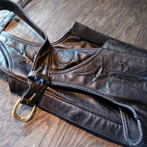 Harley Davidson leather chaps and leather jacket