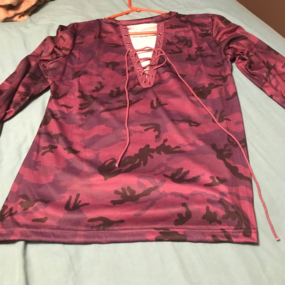 Long sleeve purple camp tshirt