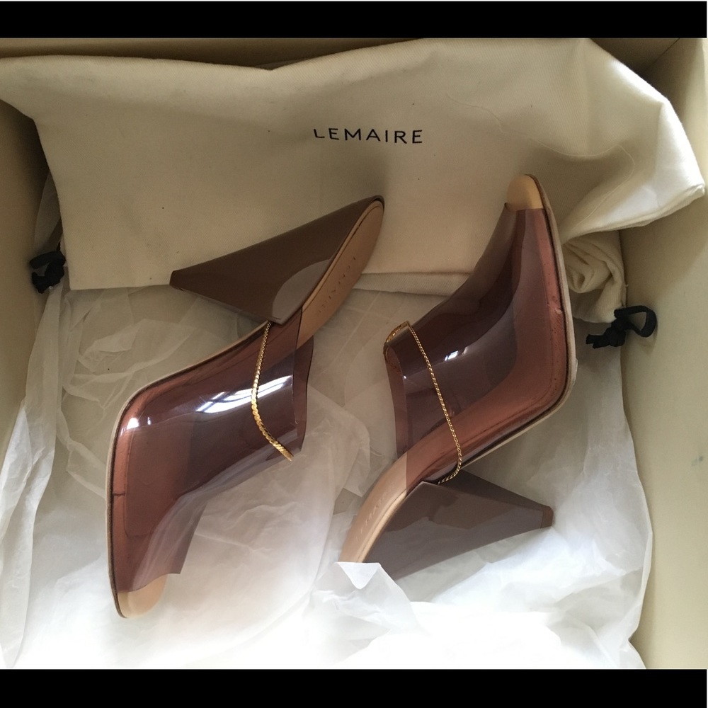 LEMAIRE SS17 Smoked pink pvc heels