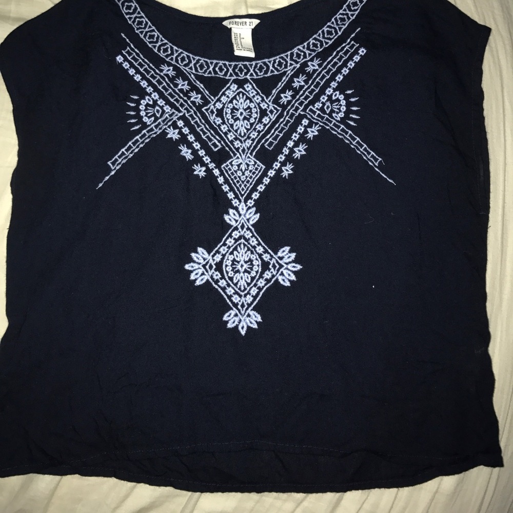 dark blue top from Forever 21