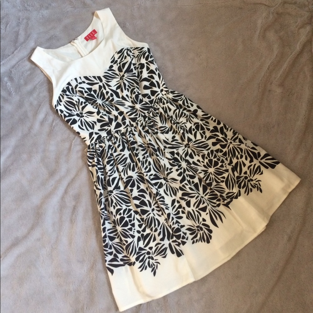 Black and white cocktail dress