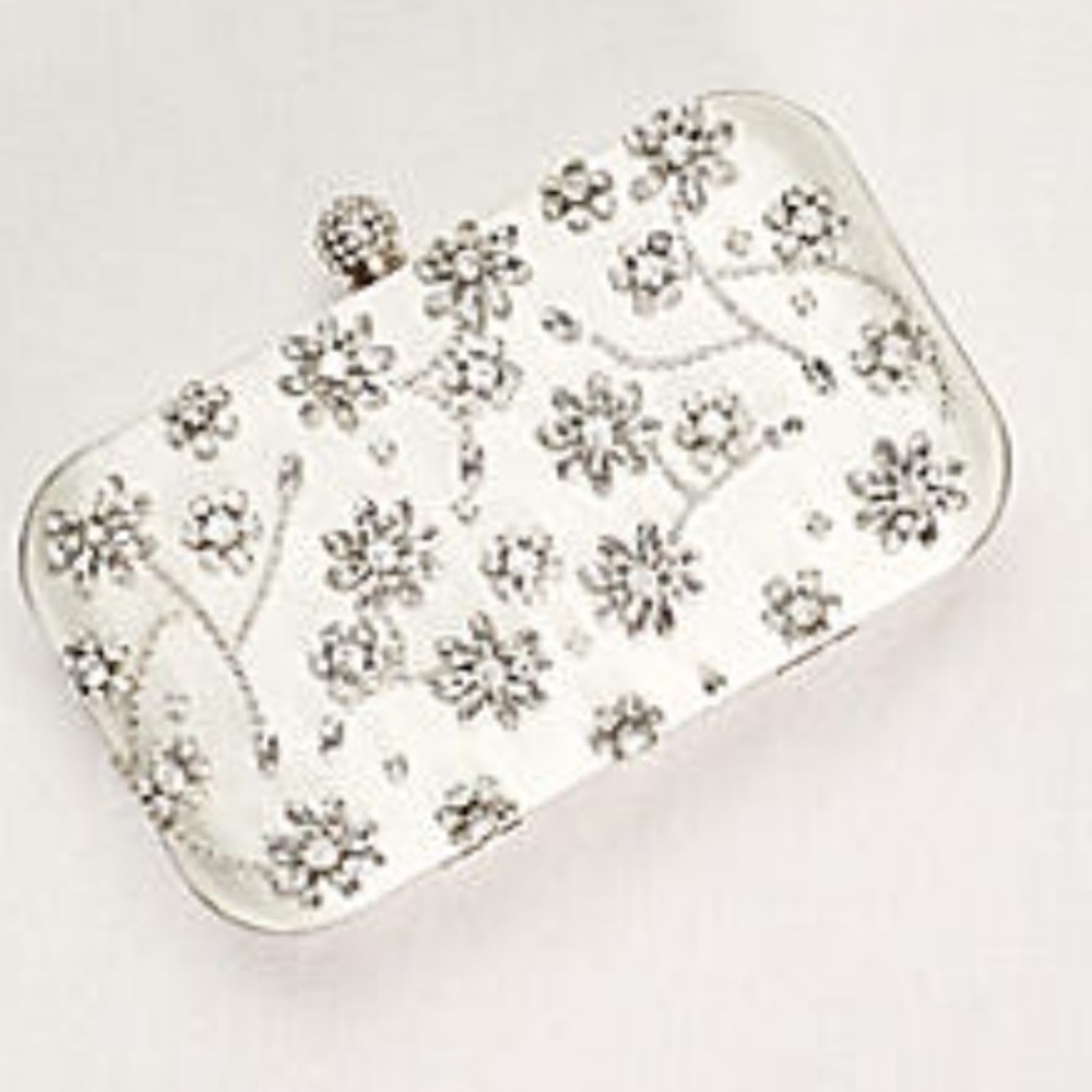 David's Bridal Crystal Floral Motif Minaudiere