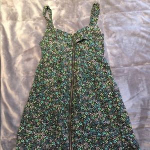 Blue dress with front zip