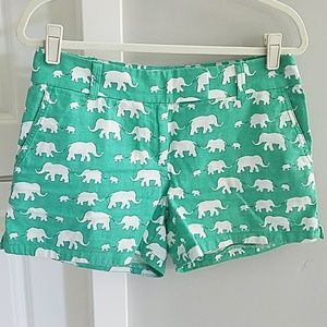 Loft Green Elephant Linen Shorts