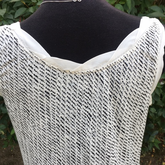 LOFT white & black print tank top NWOT - Picture 5 of 6