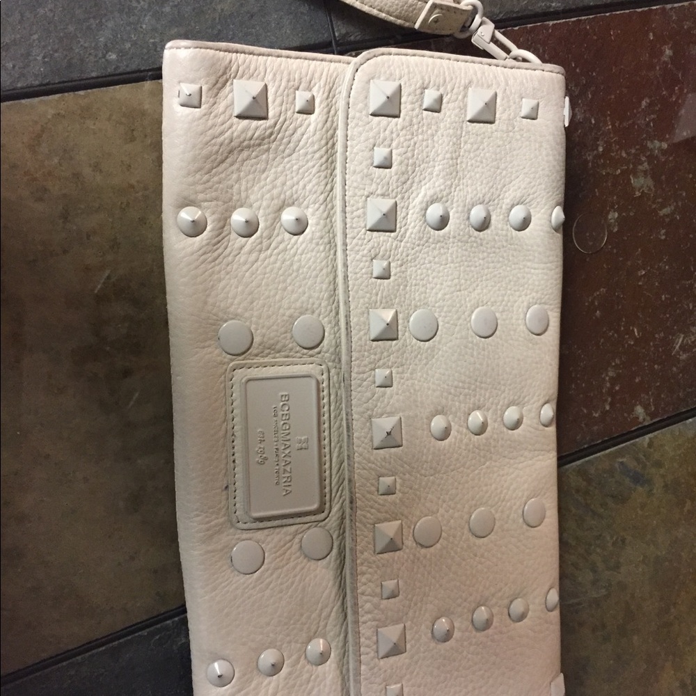 Studded cream wristlet