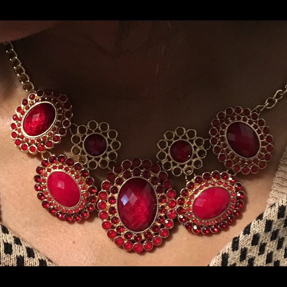 Rich Shades of Red all in one necklace