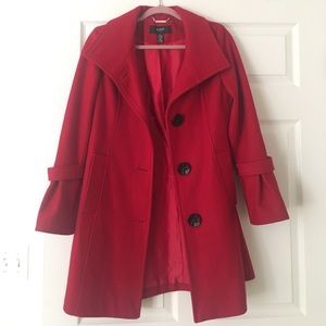 Alfani red wool coat