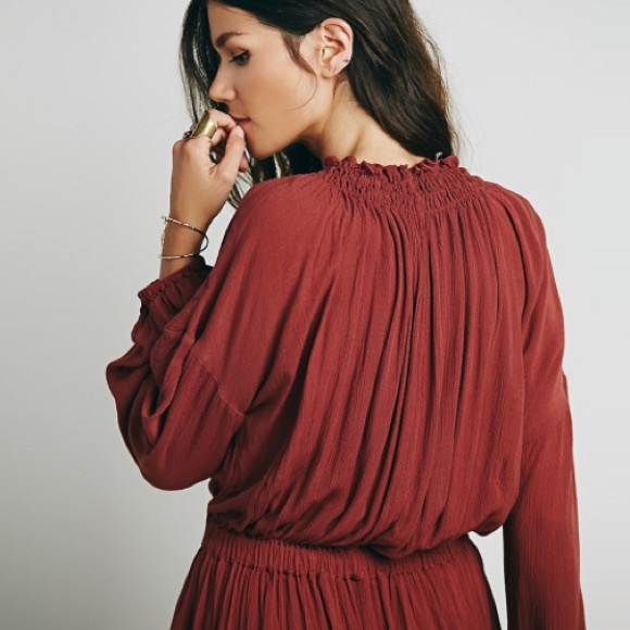 Flowy Ruffled Tunic DRESS Keyhole Tie Neckline - Picture 2 of 8