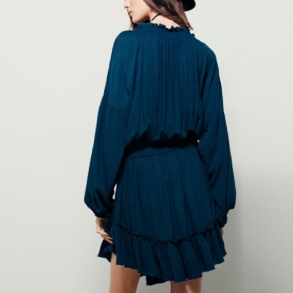 Flowy Ruffled Tunic DRESS Keyhole Tie Neckline - Picture 8 of 8