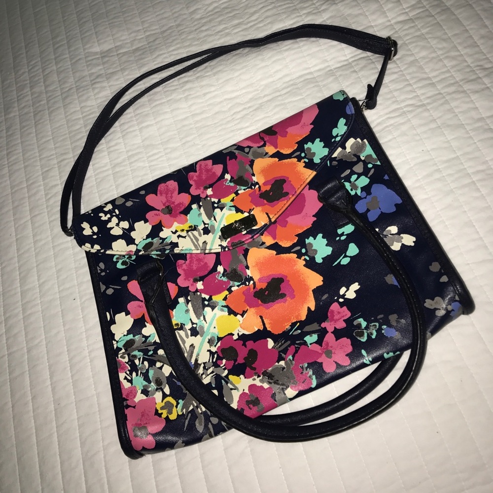 Flower water paint purse