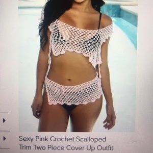 Black crochet swim cover-up (too & bottom)
