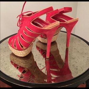 SCHUTZ Suede Heeled Sandals. BRAND NEW. Size 7.